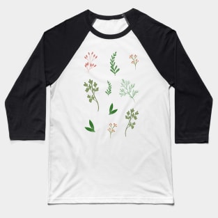 Simple green leaves sticker pack Baseball T-Shirt